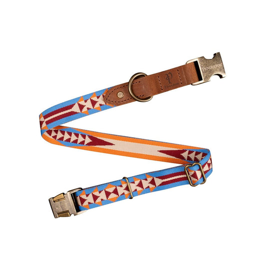 Pendleton Heritage Collar | Jacquard Webbing Dog Collar with Leather Accents & Metal Hardware (Made in USA)