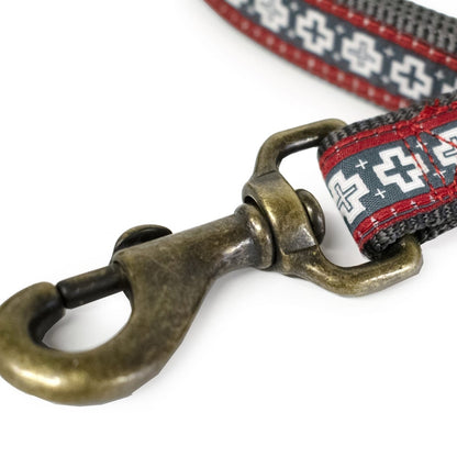Pendleton Hiker Leash | USA-Made 6ft Grosgrain & Nylon Dog Lead with Antique Brass Hardware