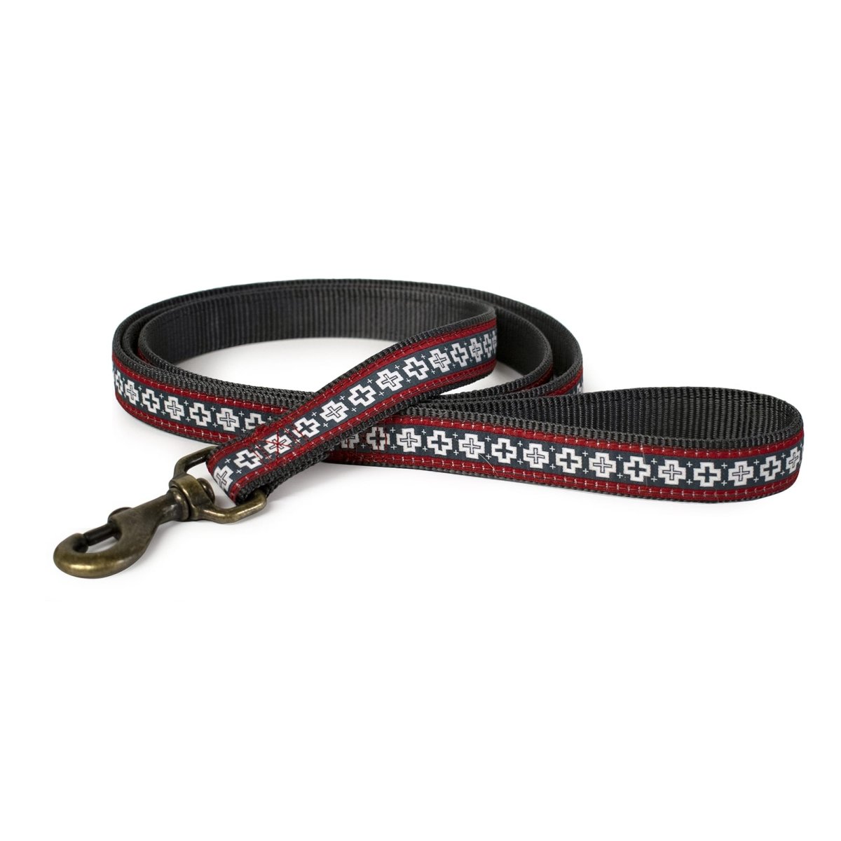 Pendleton Hiker Leash | USA-Made 6ft Grosgrain & Nylon Dog Lead with Antique Brass Hardware
