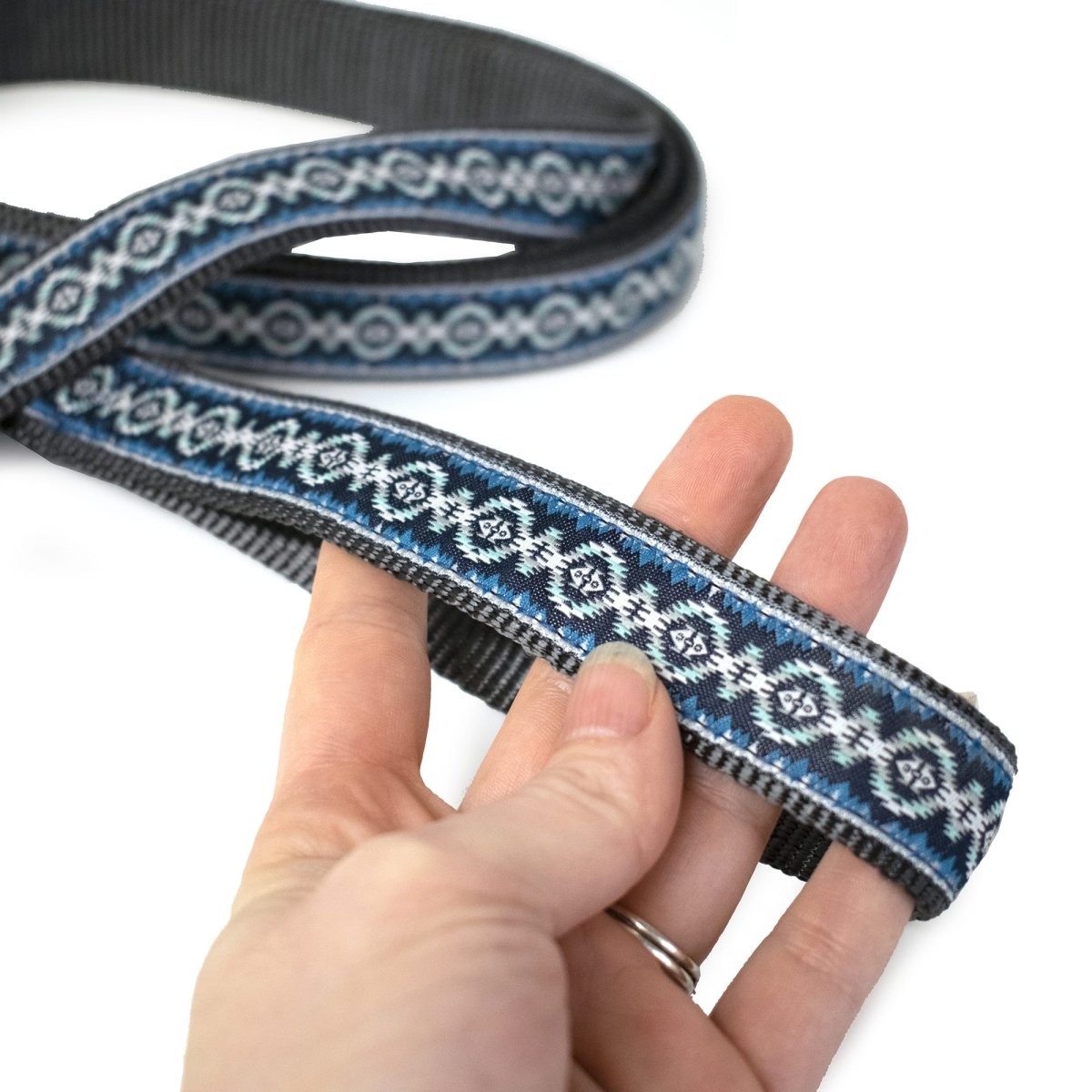 Pendleton Hiker Leash | USA-Made 6ft Grosgrain & Nylon Dog Lead with Antique Brass Hardware