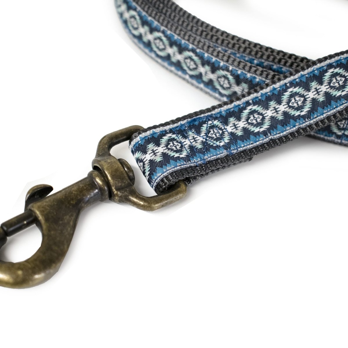Pendleton Hiker Leash | USA-Made 6ft Grosgrain & Nylon Dog Lead with Antique Brass Hardware