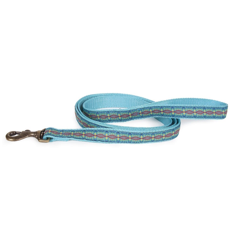 Pendleton Hiker Leash | USA-Made 6ft Grosgrain & Nylon Dog Lead with Antique Brass Hardware