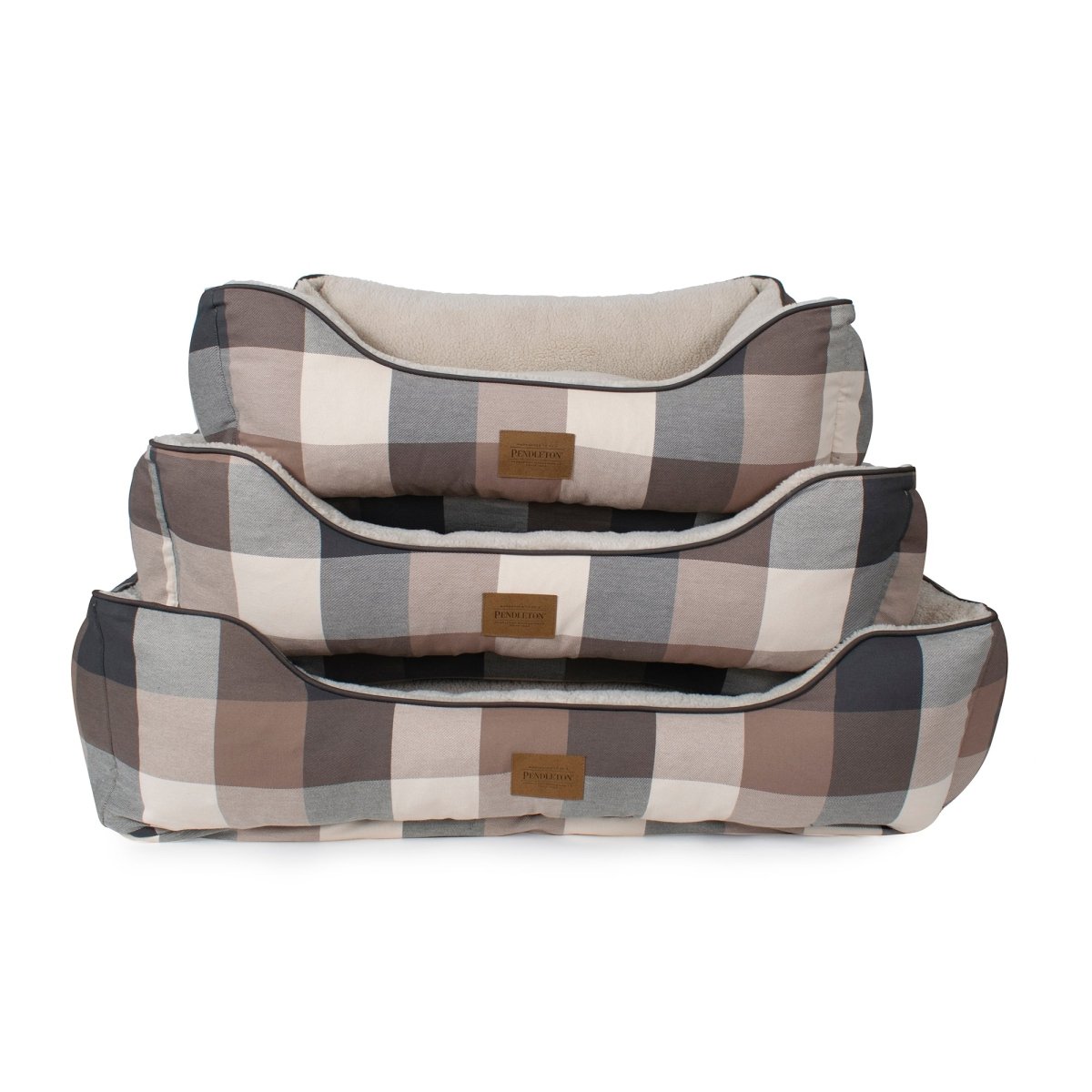 Pendleton Plaid Cozy Kuddler | Plush Bolstered Dog Bed with Washable Cover