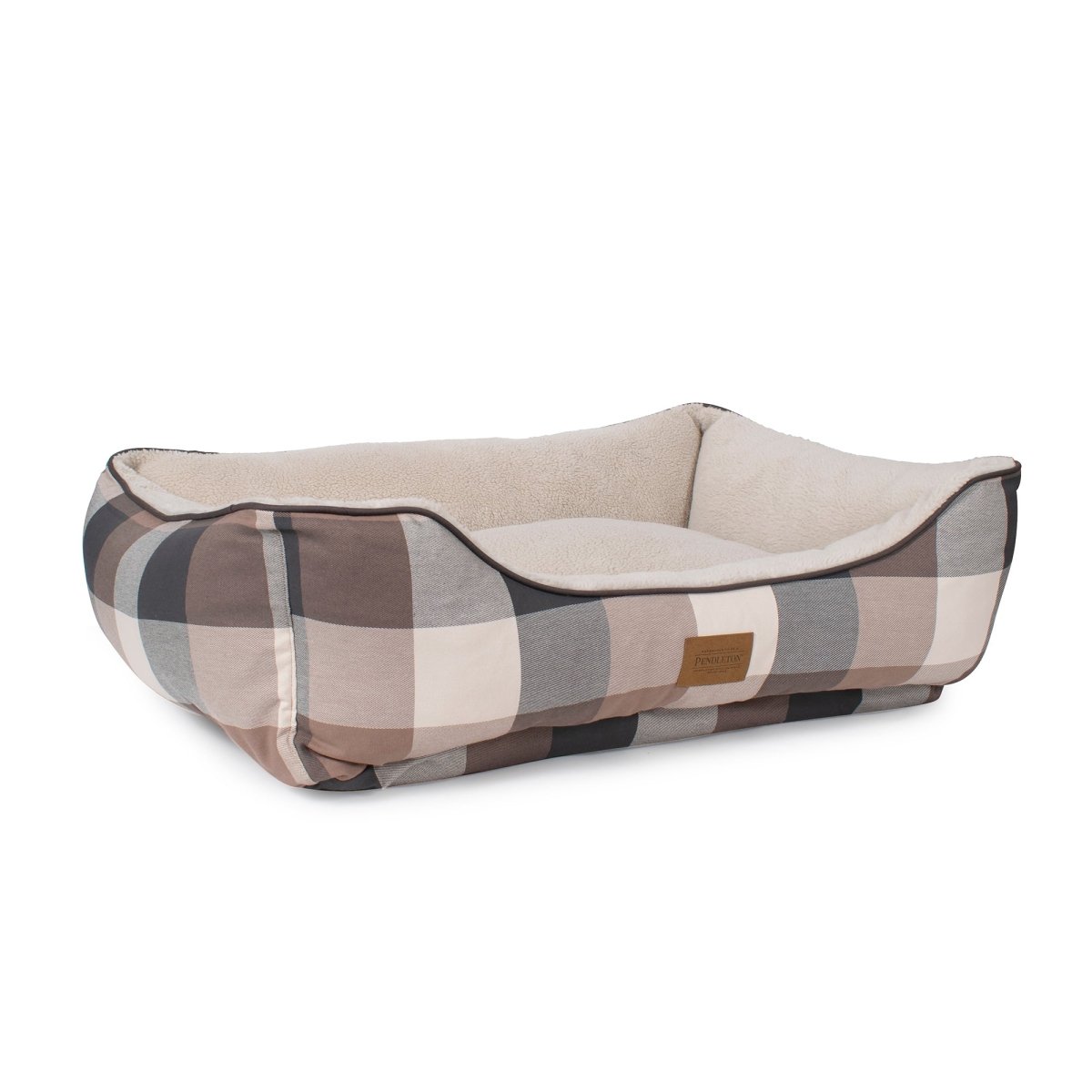 Pendleton Plaid Cozy Kuddler | Plush Bolstered Dog Bed with Washable Cover