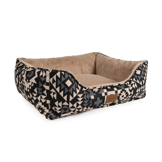 Pendleton Kuddler with Fur | Plush Bolstered Dog Bed with Faux Fur Sleep Surface & Washable Cover