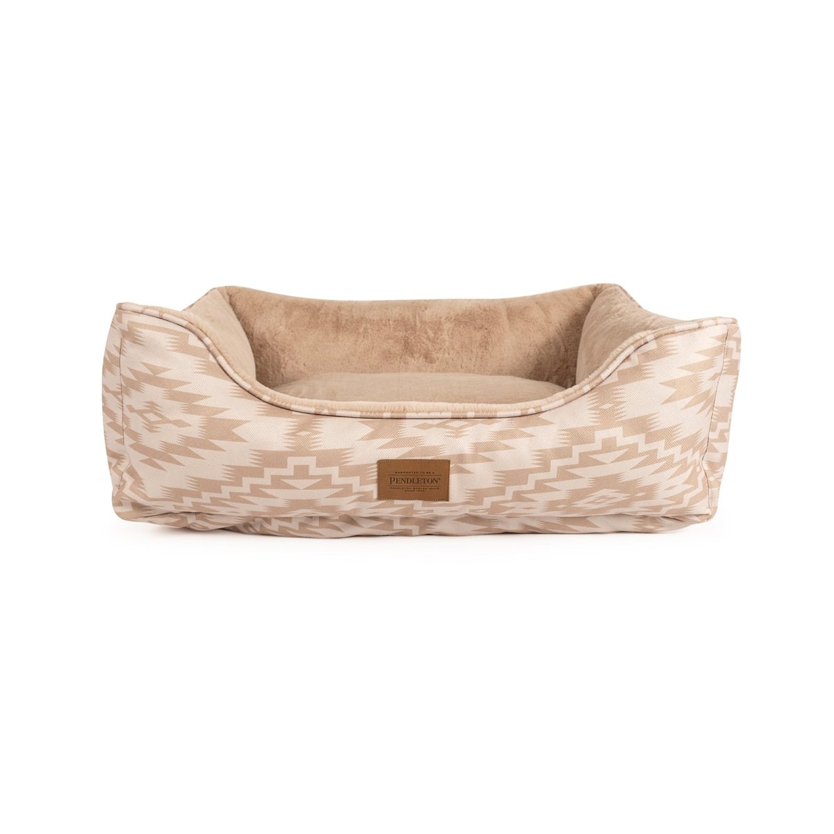 Pendleton Kuddler with Fur | Plush Bolstered Dog Bed with Faux Fur Sleep Surface & Washable Cover