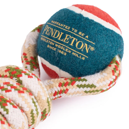 Pendleton Lasso Rope Dog Toy | Durable Tug Rope with Dual Tennis Balls for Fetch & Chew Play