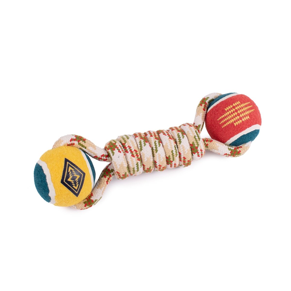Pendleton Lasso Rope Dog Toy | Durable Tug Rope with Dual Tennis Balls for Fetch & Chew Play