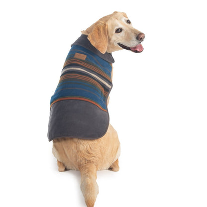 Pendleton National Park Dog Coat | Reversible 320 GSM Polar Fleece Jacket with Adjustable Belt & Leash Access