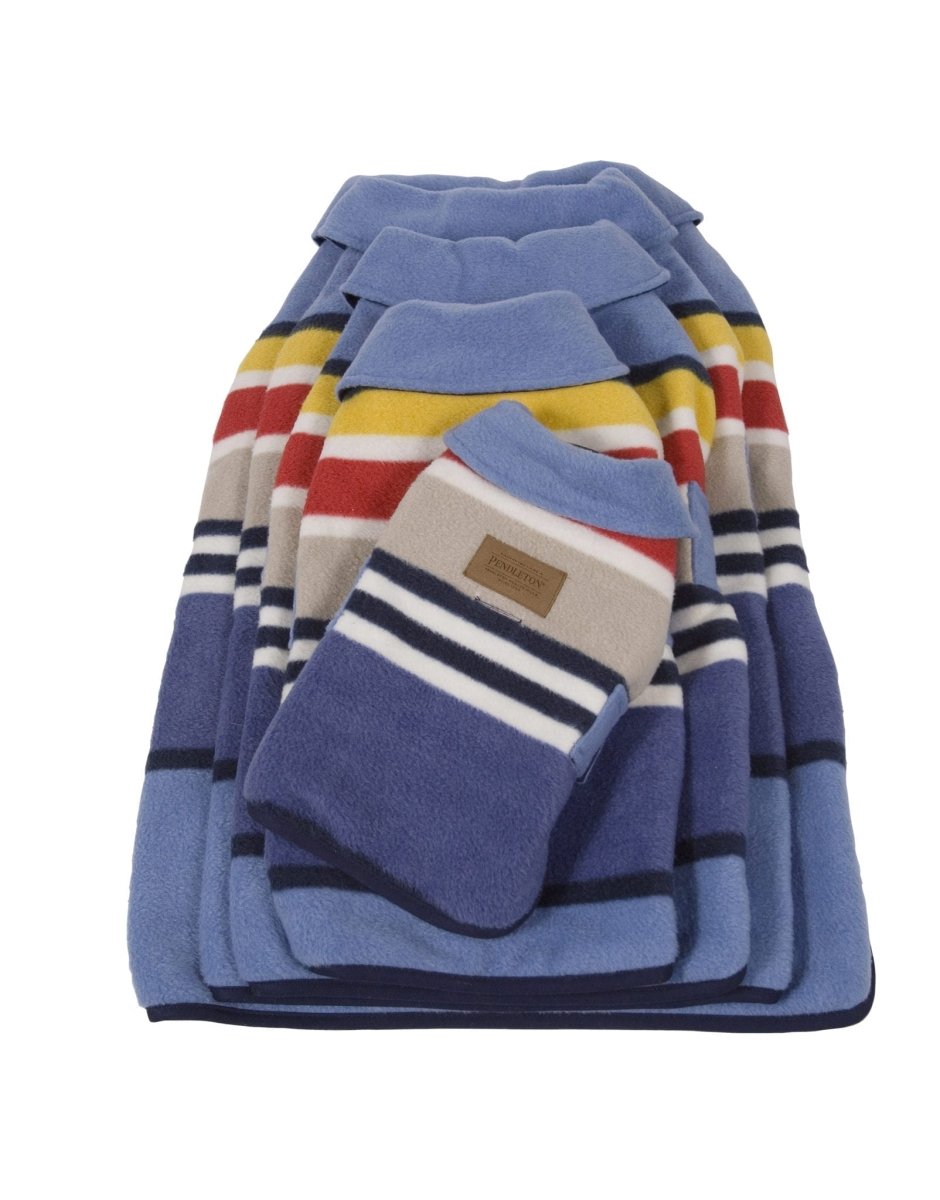 Pendleton National Park Dog Coat | Reversible 320 GSM Polar Fleece Jacket with Adjustable Belt & Leash Access