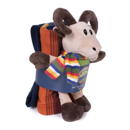 Pendleton National Park Crate Blanket + Pal Combo | Polar Fleece Travel Blanket with Squeaker Toy Gift Set