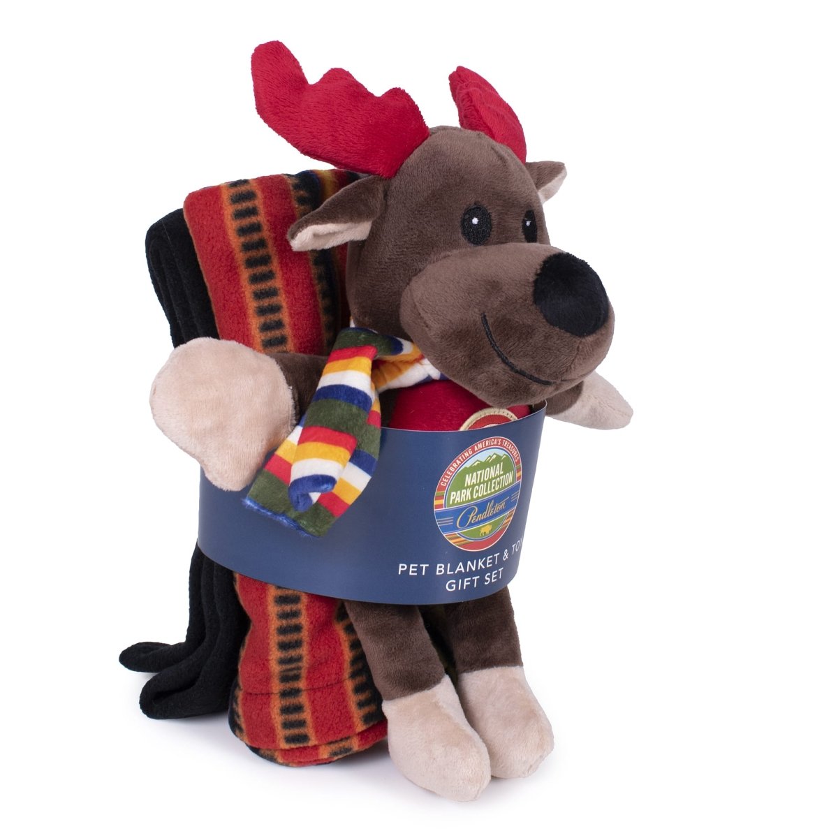 Pendleton National Park Crate Blanket + Pal Combo | Polar Fleece Travel Blanket with Squeaker Toy Gift Set