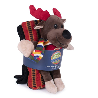 Pendleton National Park Crate Blanket + Pal Combo | Polar Fleece Travel Blanket with Squeaker Toy Gift Set