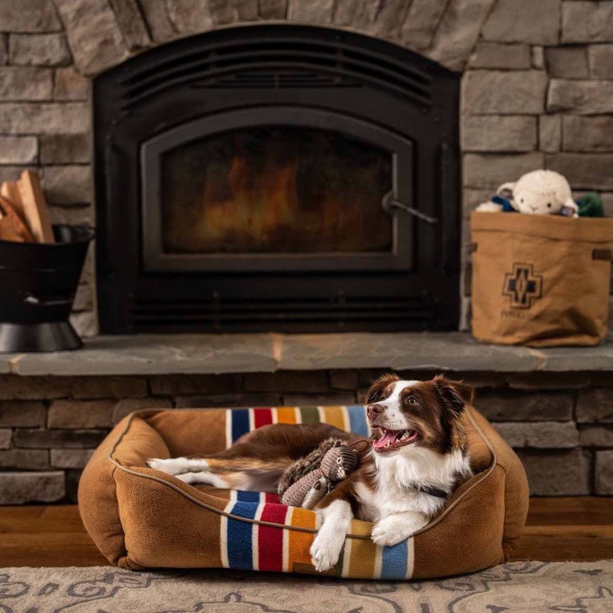 Pendleton National Park Kuddler | Non-Pill Fleece Bolster Dog Bed with Recycled Fill & Washable Cover