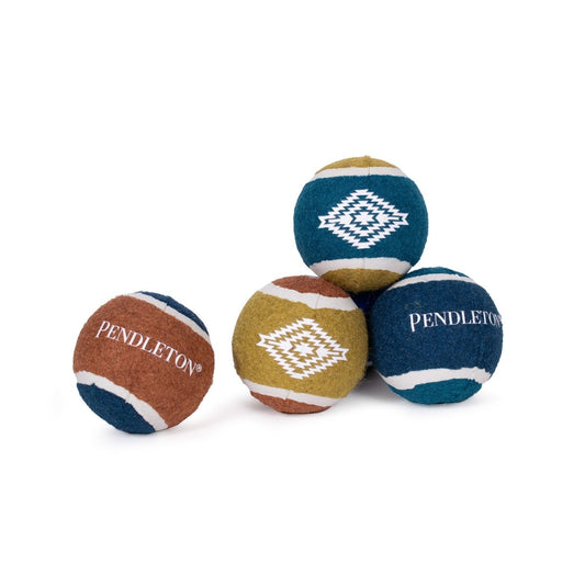 Pendleton Pagosa Springs Tennis Ball Gift Pack | 4-Pack Squeaky Dog Tennis Balls with Pendleton Icons