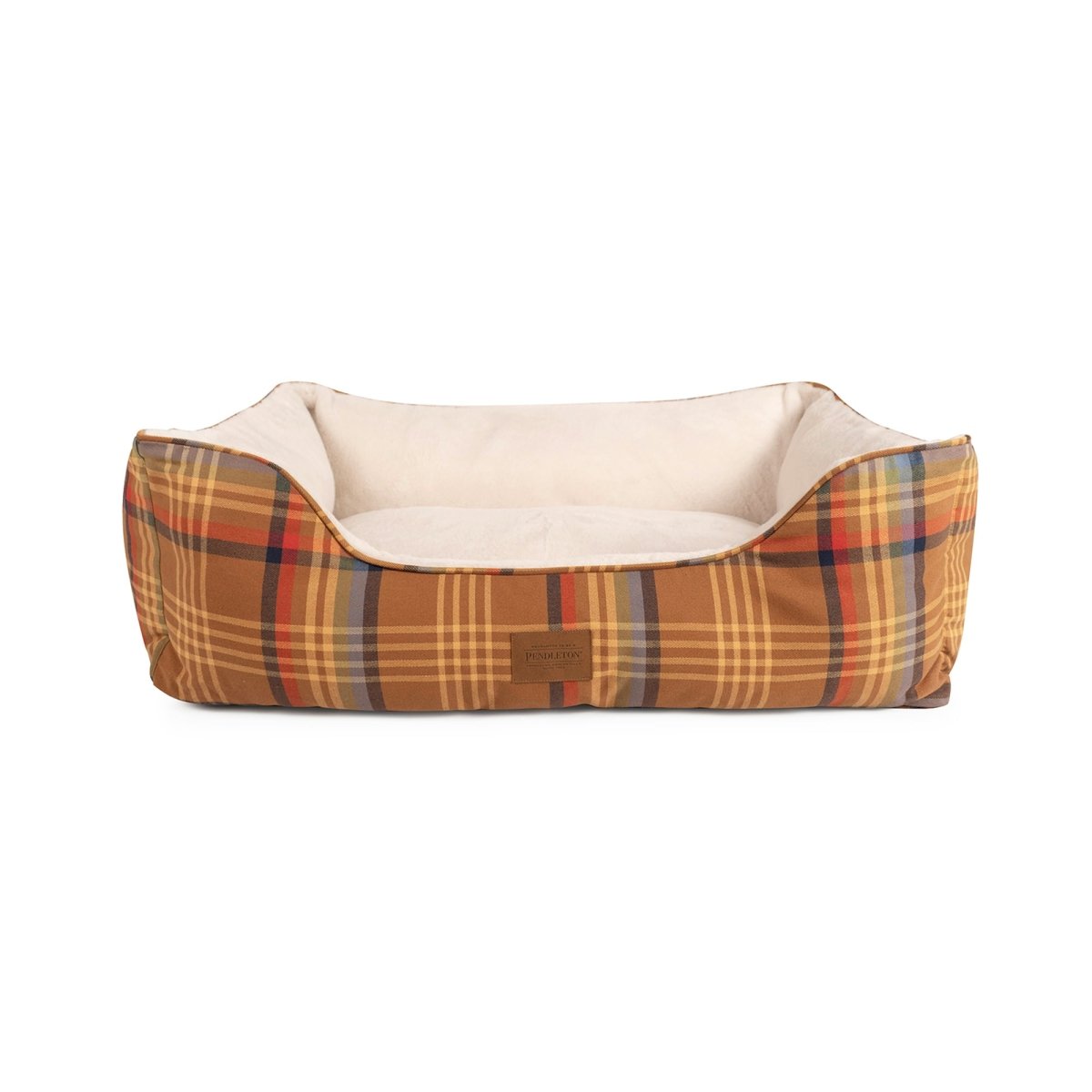Pendleton Plaid Cozy Kuddler | Plush Bolstered Dog Bed with Washable Cover