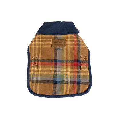 Pendleton Plaid Pet Coat | Warm Woven Cotton Jacket with Quilted Lining, Adjustable Belt & Leash Access