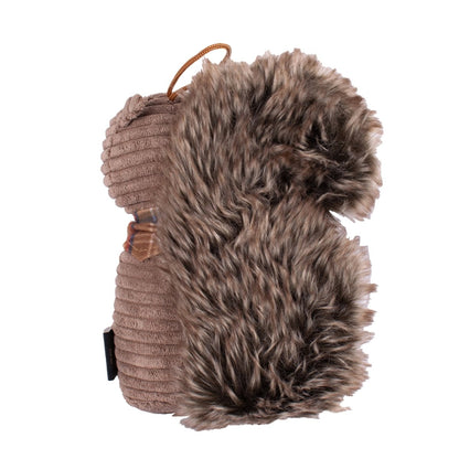 Pendleton Plush Squirrel Dog Toy | Soft Squeaky Plush with Plaid Bandana & Fluffy Tail