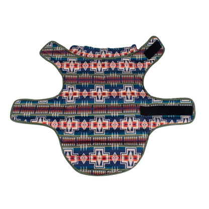 Pendleton Puffer Dog Coat | Reversible Warm Polyester Dog Jacket with Leash Slot & Adjustable Closures