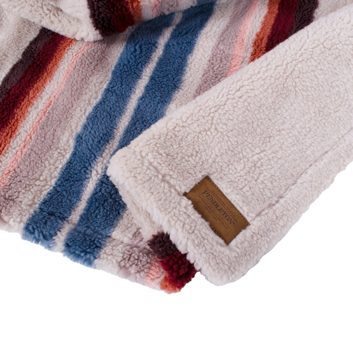 Pendleton Serape Rosewood Berber Pet Throw + Lamb Gift Set | Soft Berber Dog Blanket with Plush Lamb Toy