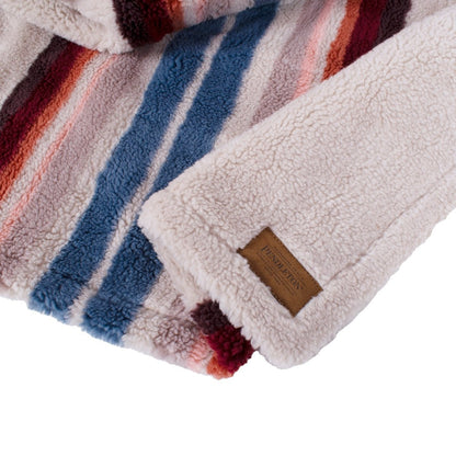 Pendleton Serape Rosewood Berber Pet Throw + Lamb Gift Set | Soft Berber Dog Blanket with Plush Lamb Toy