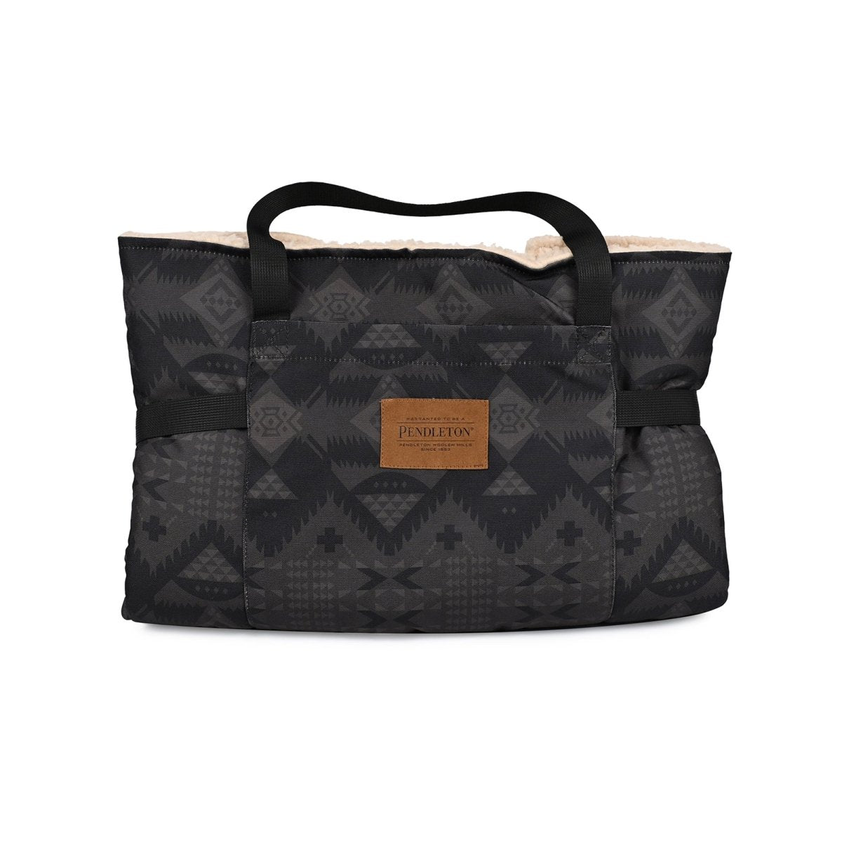 Pendleton Travel Bed Tote | Foldable Water-Resistant Dog Travel Bed with Sherpa Lining
