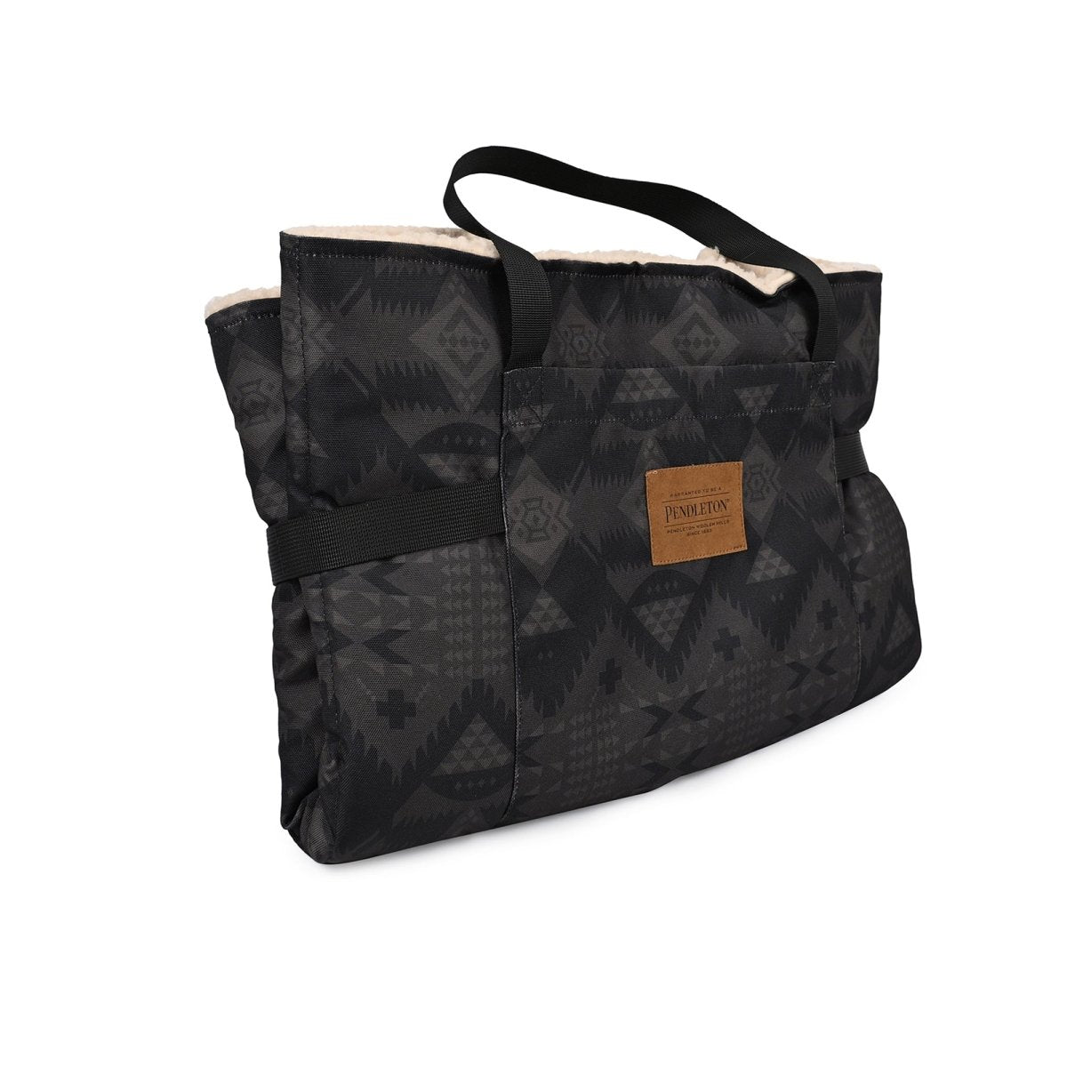 Pendleton Travel Bed Tote | Foldable Water-Resistant Dog Travel Bed with Sherpa Lining