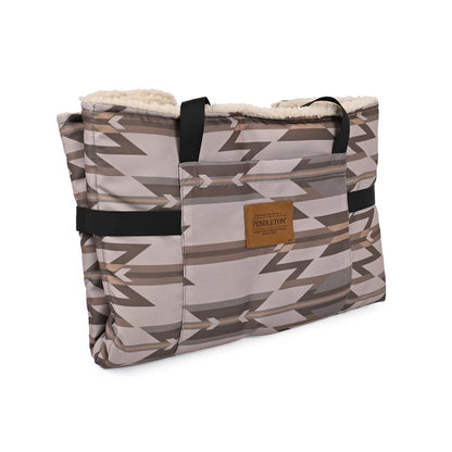 Pendleton Travel Bed Tote | Foldable Water-Resistant Dog Travel Bed with Sherpa Lining