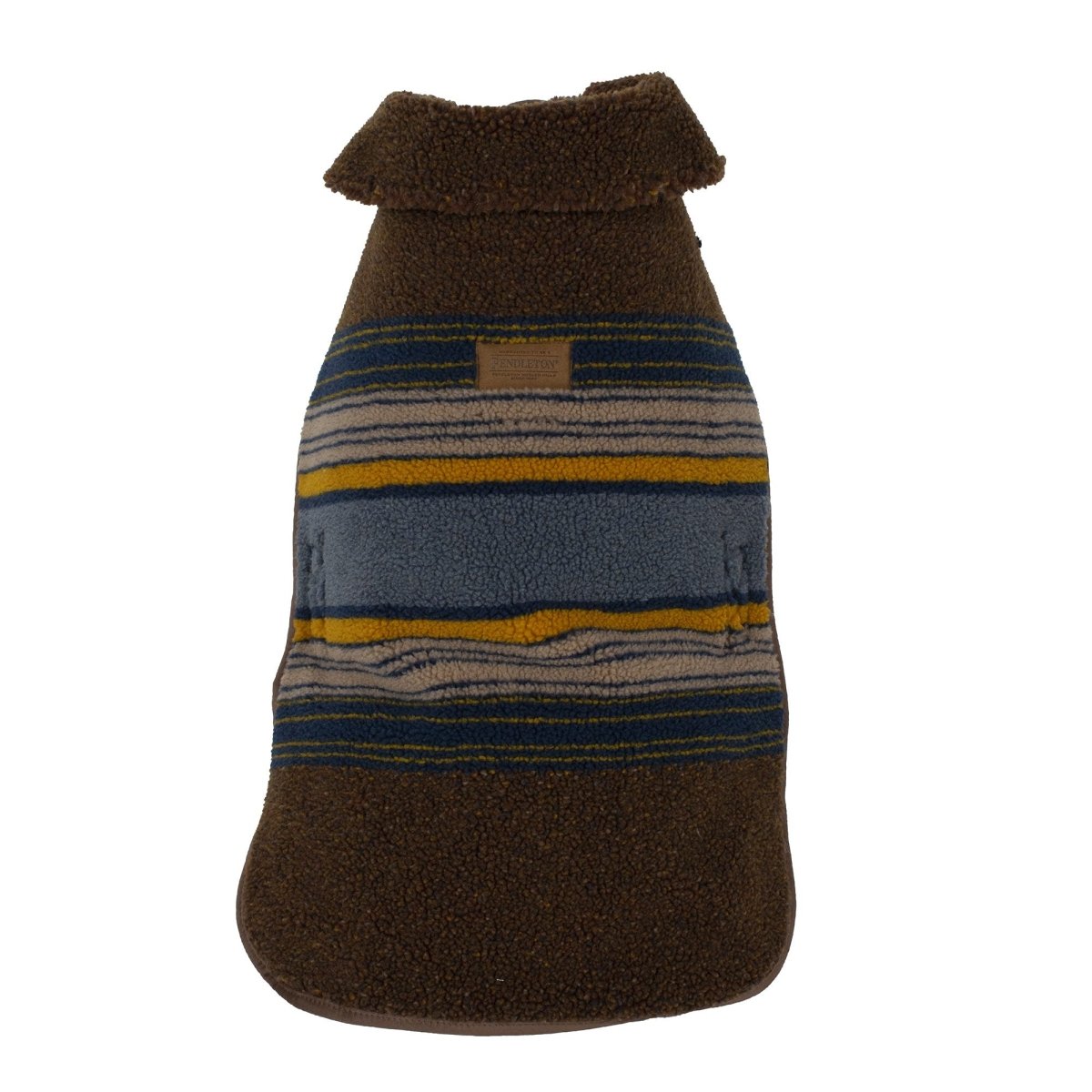 Pendleton Vintage Camp Berber Dog Coat | Reversible 370 GSM Plush Jacket with Leash Access & Adjustable Fit