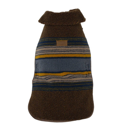 Pendleton Vintage Camp Berber Dog Coat | Reversible 370 GSM Plush Jacket with Leash Access & Adjustable Fit