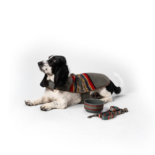 Pendleton Vintage Camp Berber Dog Coat | Reversible 370 GSM Plush Jacket with Leash Access & Adjustable Fit