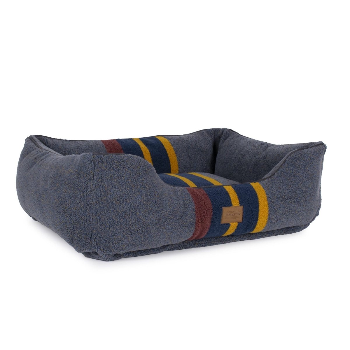Pendleton Vintage Camp Kuddler | Berber Bolster Dog Bed with Recycled Fill & Washable Cover