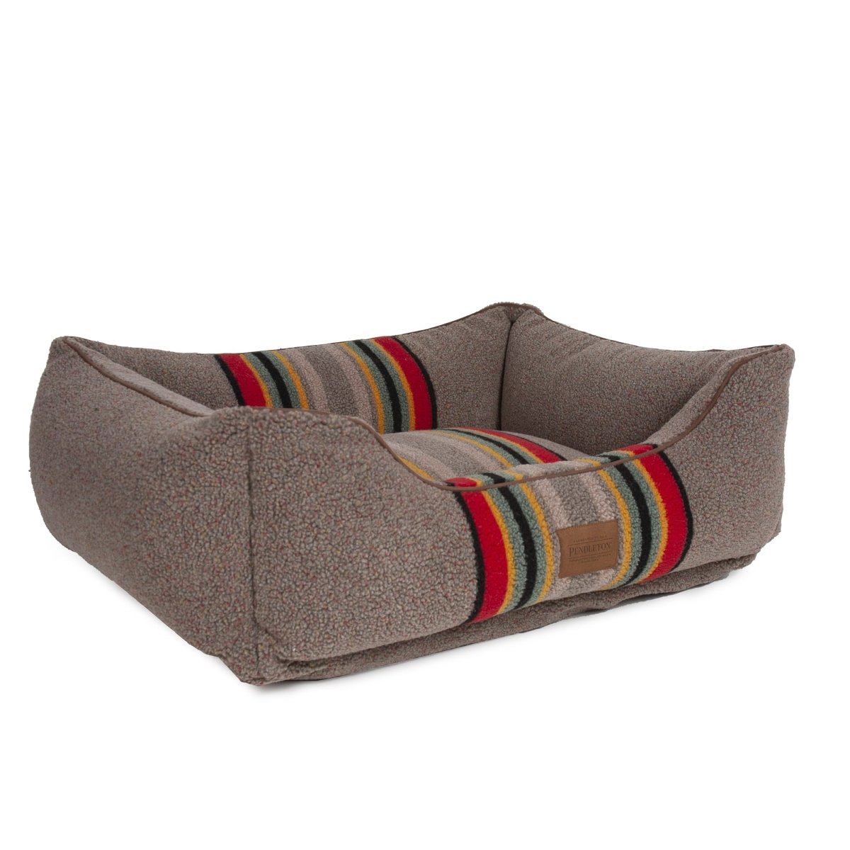 Pendleton Vintage Camp Kuddler | Berber Bolster Dog Bed with Recycled Fill & Washable Cover