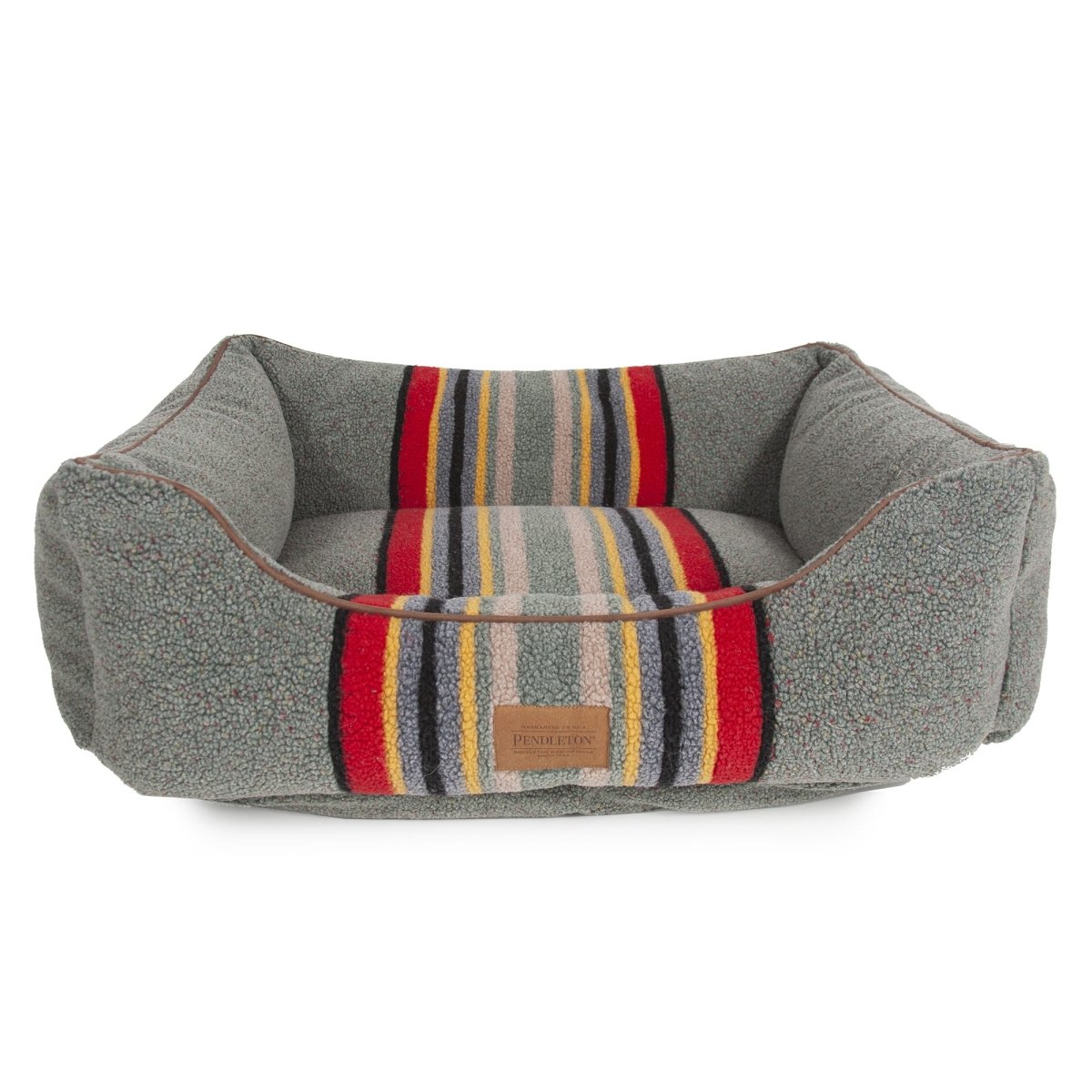 Pendleton Vintage Camp Kuddler | Berber Bolster Dog Bed with Recycled Fill & Washable Cover