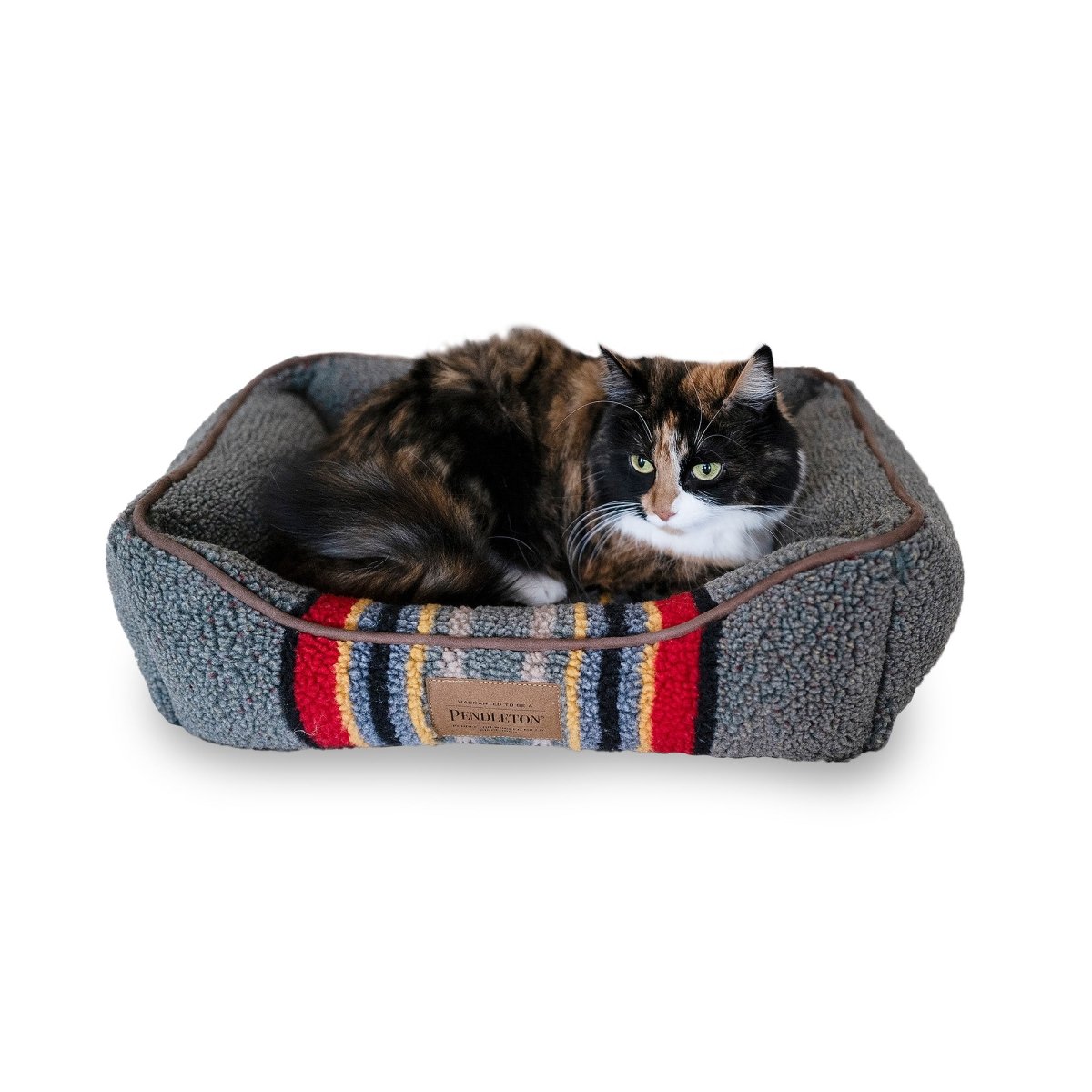 Pendleton Vintage Camp Kuddler | Berber Bolster Dog Bed with Recycled Fill & Washable Cover