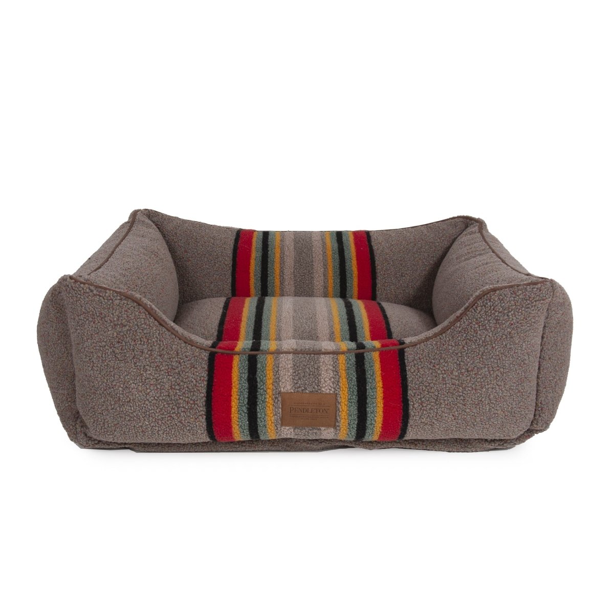 Pendleton Vintage Camp Kuddler | Berber Bolster Dog Bed with Recycled Fill & Washable Cover