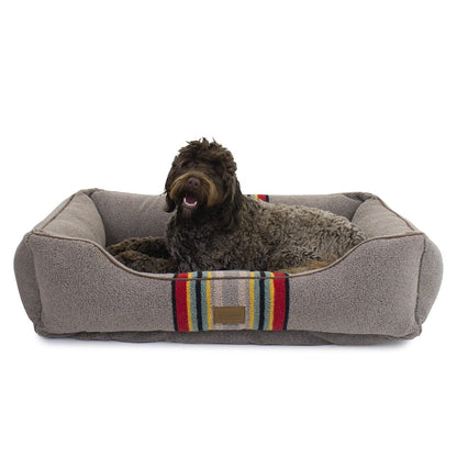 Pendleton Vintage Camp Kuddler | Berber Bolster Dog Bed with Recycled Fill & Washable Cover