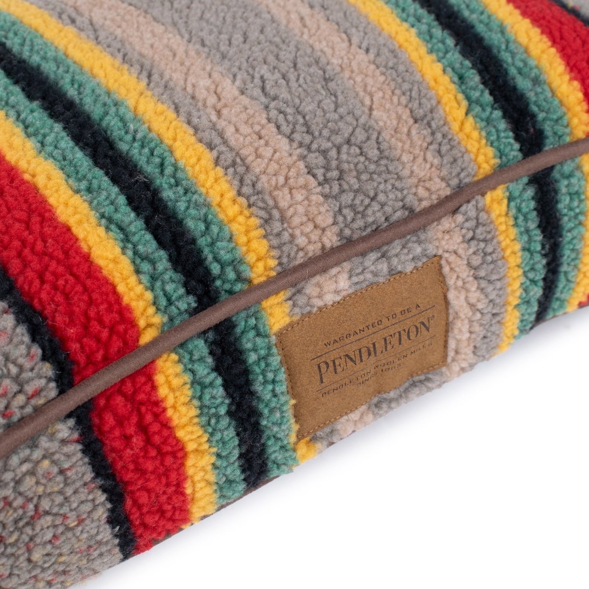 Pendleton Vintage Camp Pet Napper | Berber Dog Bed with Recycled Fill or Memory Foam & Removable Cover
