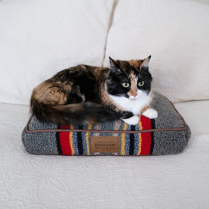 Pendleton Vintage Camp Pet Napper | Berber Dog Bed with Recycled Fill or Memory Foam & Removable Cover