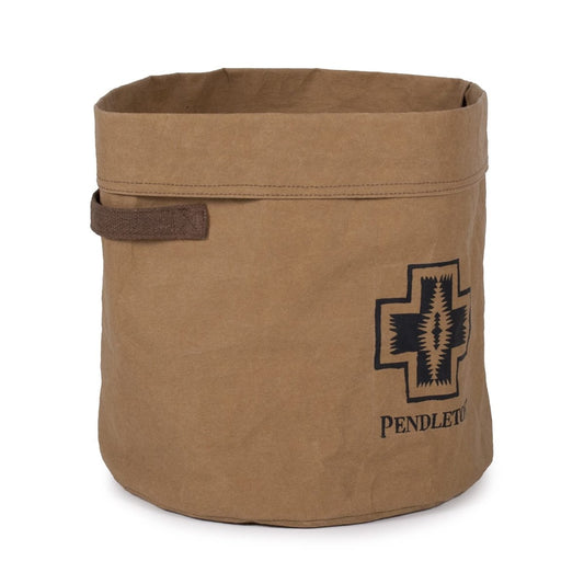 Pendleton Washable Paper Toy Bucket | Eco-Friendly Leather-Like Storage Bin with Harding Pattern