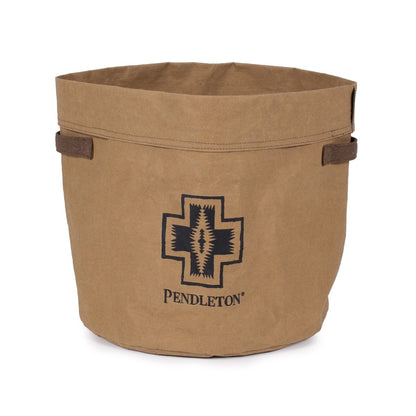 Pendleton Washable Paper Toy Bucket | Eco-Friendly Leather-Like Storage Bin with Harding Pattern