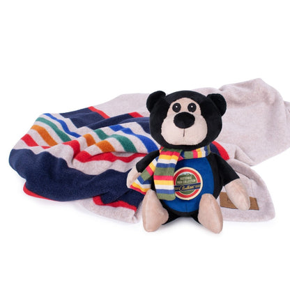 Pendleton National Park Crate Blanket + Pal Combo | Polar Fleece Travel Blanket with Squeaker Toy Gift Set