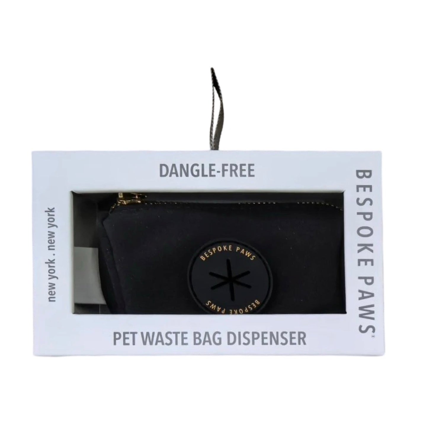 Pawsh Pouch Dangle-Free Dog Waste Bag Dispenser – Black | Chic No-Swing Poop Bag Holder