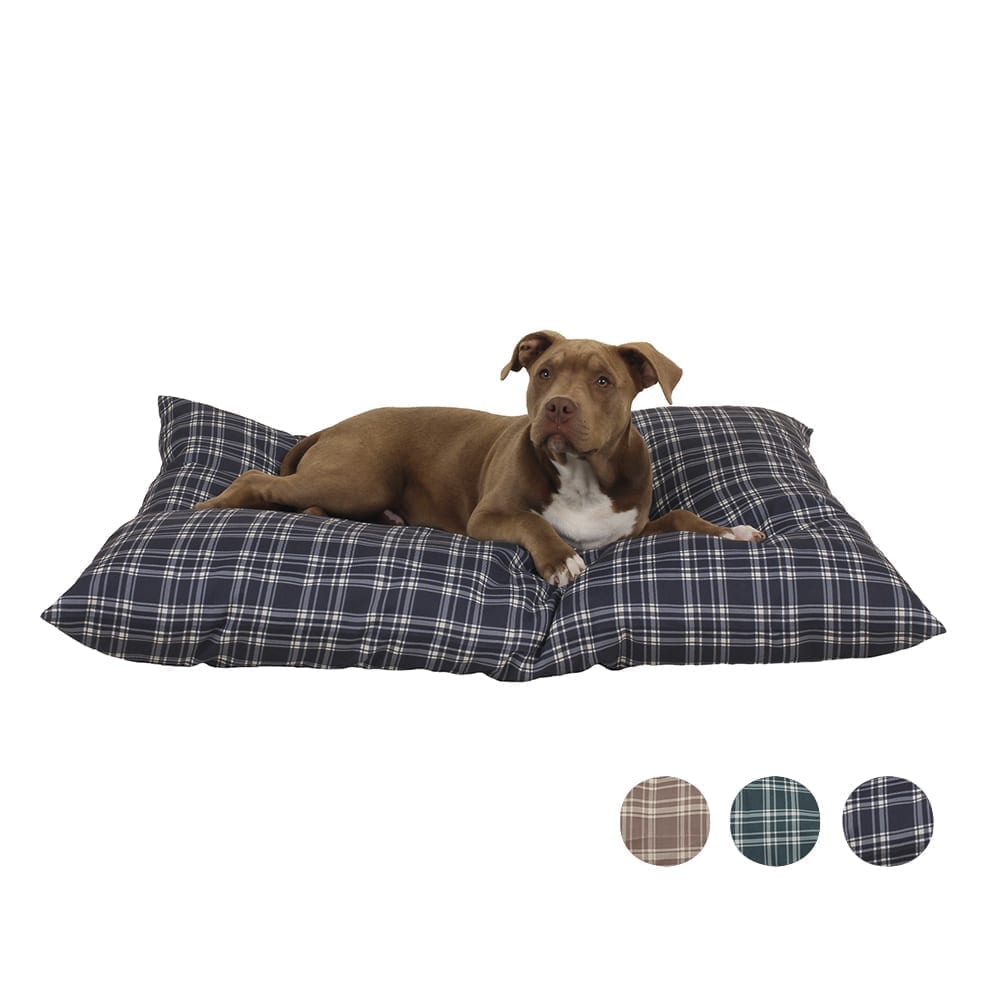 Plaid Shebang Rectangle Indoor/Outdoor Dog Bed | UV-Resistant Cover with Recycled MemoryFiber™ Fill