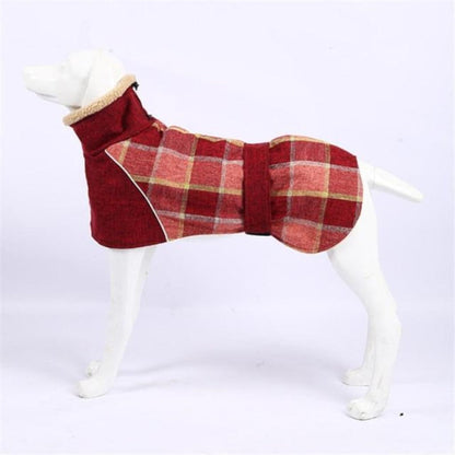 Plaid Hunting Lodge Large Dog Coat – Thermal Windproof Fleece-Lined Winter Jacket for Medium & Large Dogs | Posh Dog Life