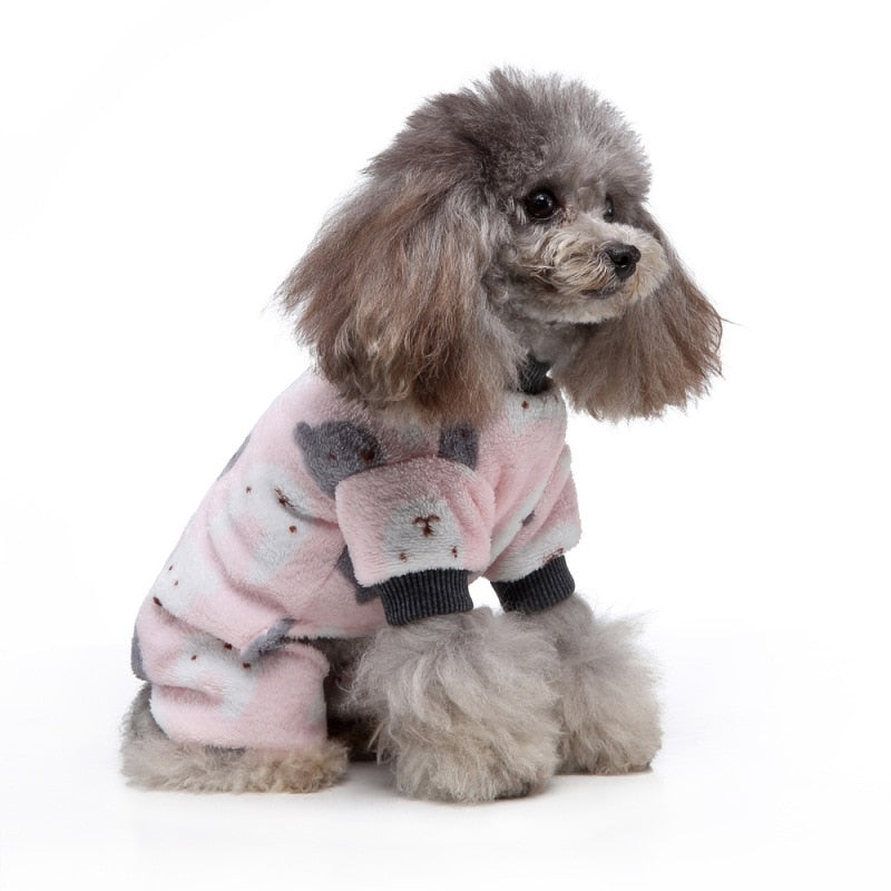 Cat’s Meow Onesie Dog PJs – Soft Pink Pajamas for Small & Medium Dogs (S–XL)
