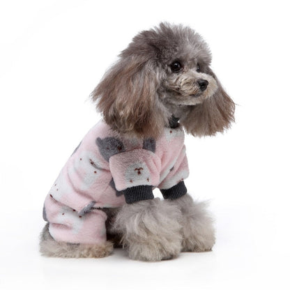 Cat’s Meow Onesie Dog PJs – Soft Pink Pajamas for Small & Medium Dogs (S–XL)