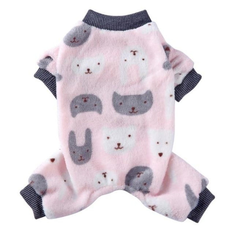 Cat’s Meow Onesie Dog PJs – Soft Pink Pajamas for Small & Medium Dogs (S–XL)