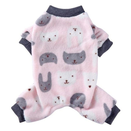 Cat’s Meow Onesie Dog PJs – Soft Pink Pajamas for Small & Medium Dogs (S–XL)