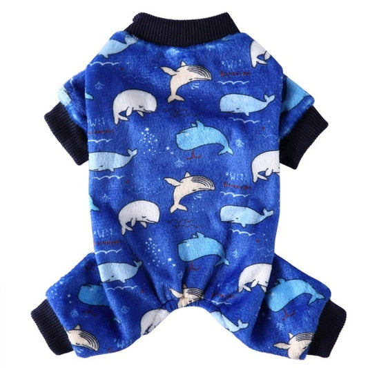 Whale Onesie Dog PJs | Cozy Ocean-Themed Pajamas for Small & Medium Dogs